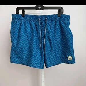 Ted Baker London Blue Patterned Swim Trunks